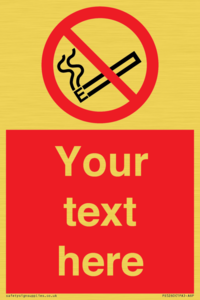 Custom No E-cigarettes / Vaping Sign